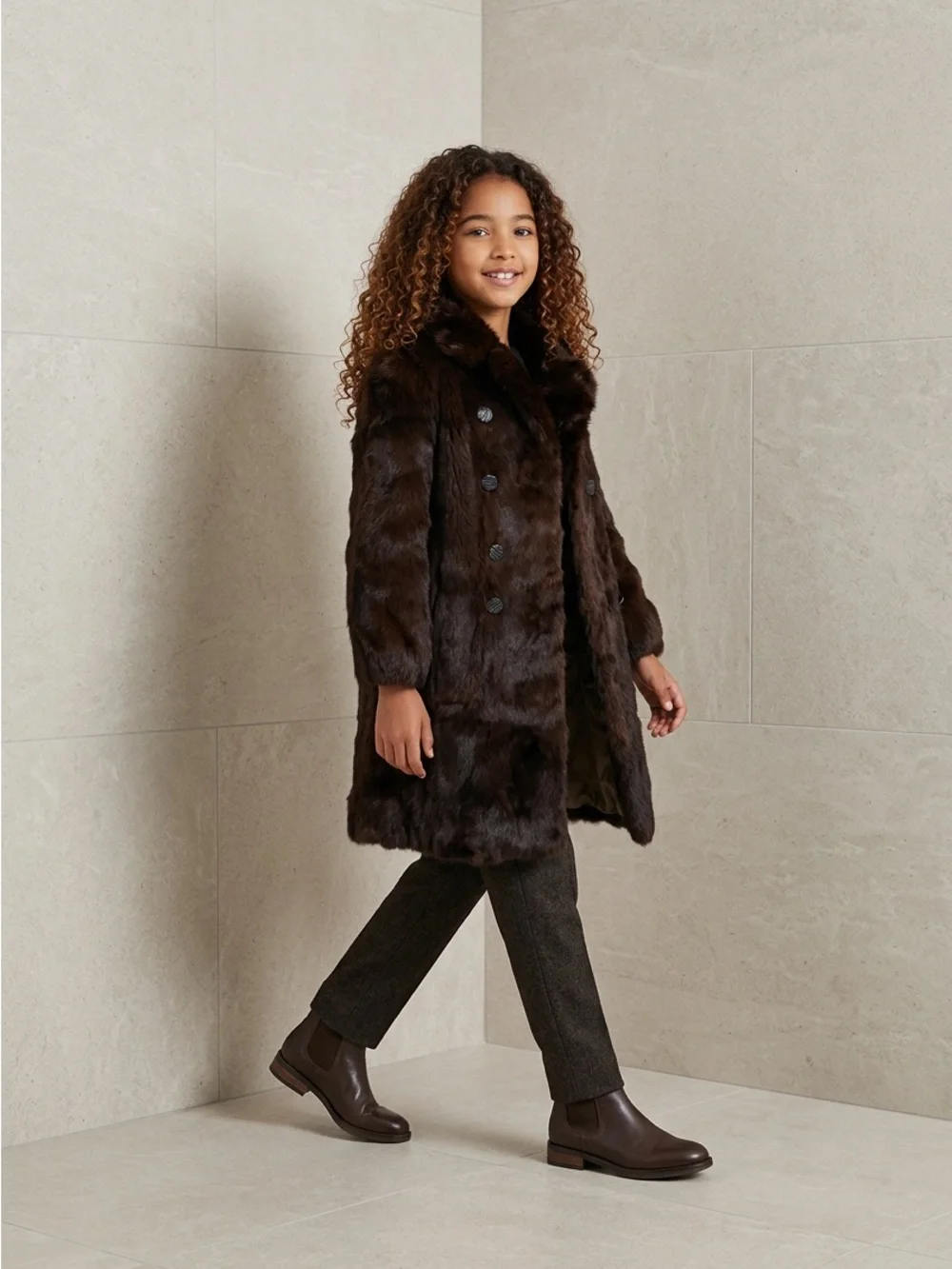 Princess Caravelle Authentic Rabbit Fur Coat
